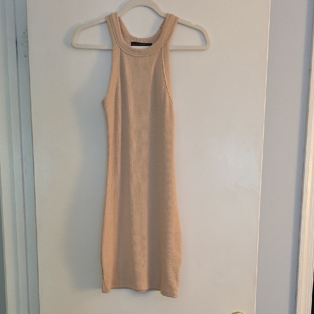 Signature8 Tan Halter Bodycon Mini Dress